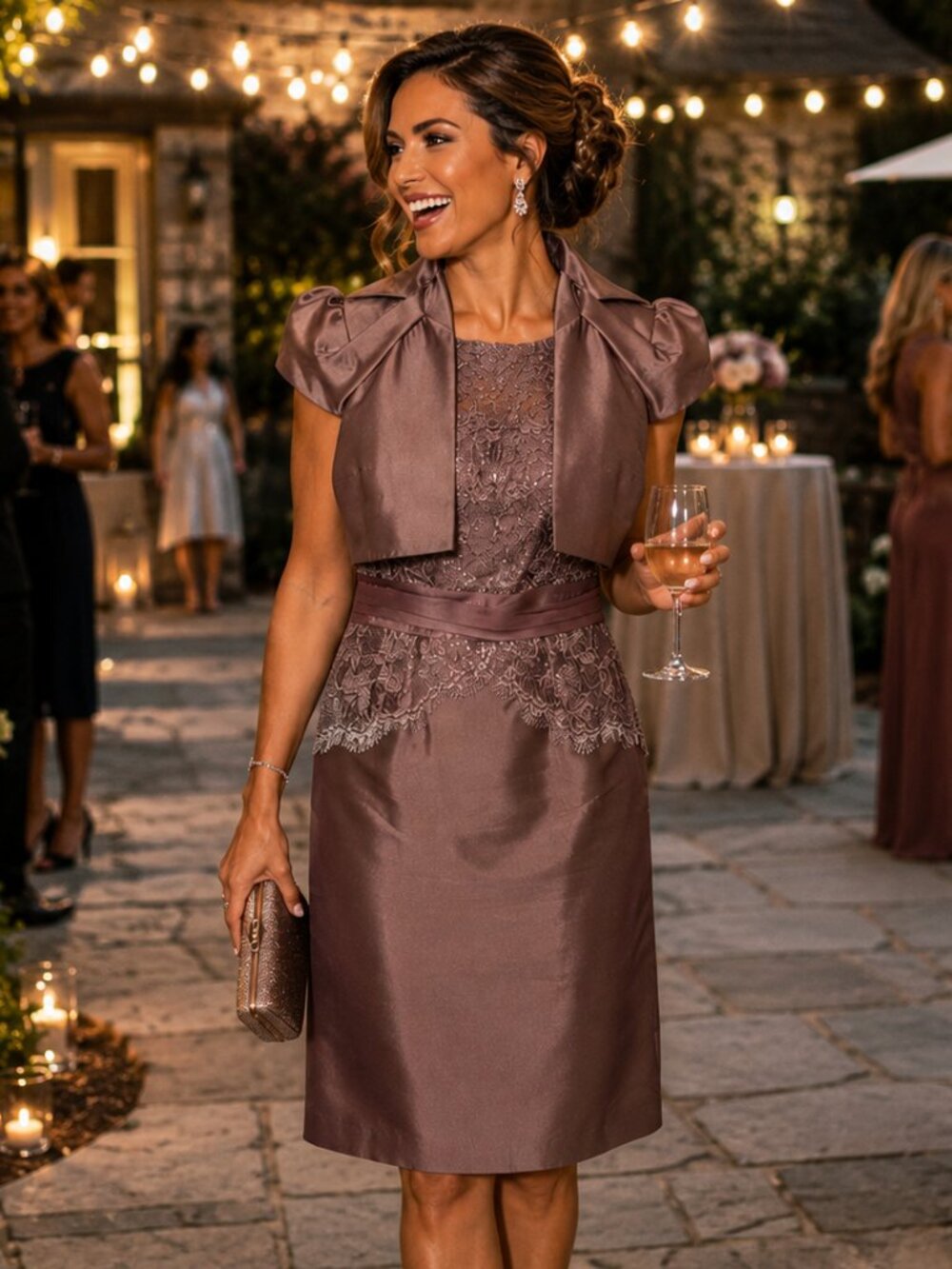 Kay Unger Two-Piece Cocktail Dress & Bolero Set | Size 14